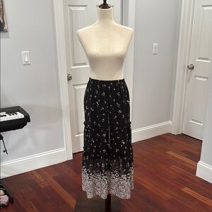 Floral Black and White Women's Skirt